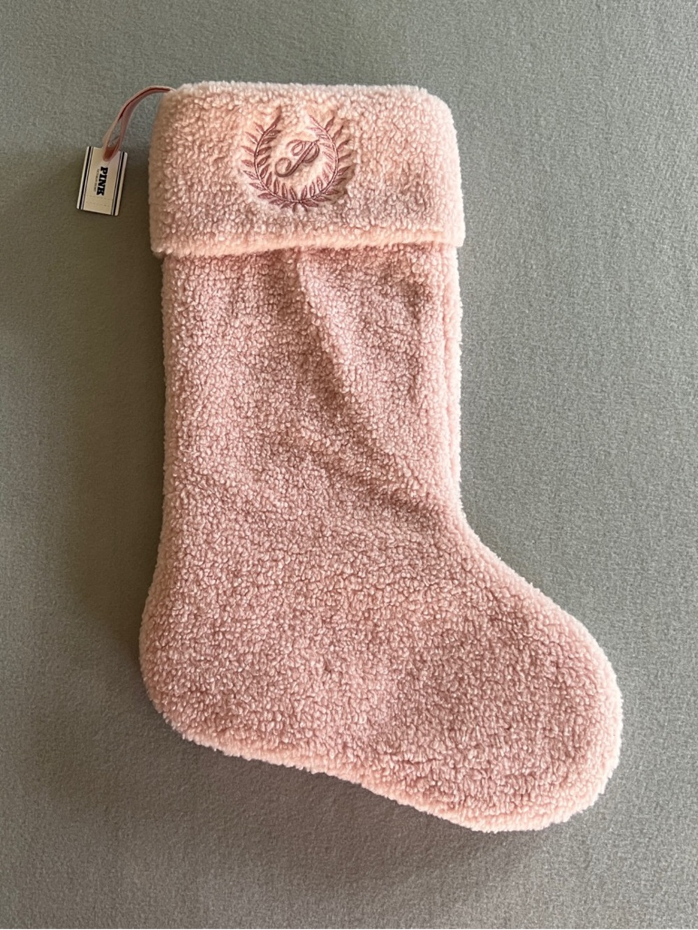 PINK Victoria's Secret Blush Sherpa Holiday Stocking